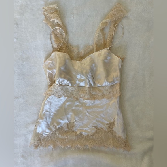 iroo Other - IROO Cream Satin and Lace Chemise